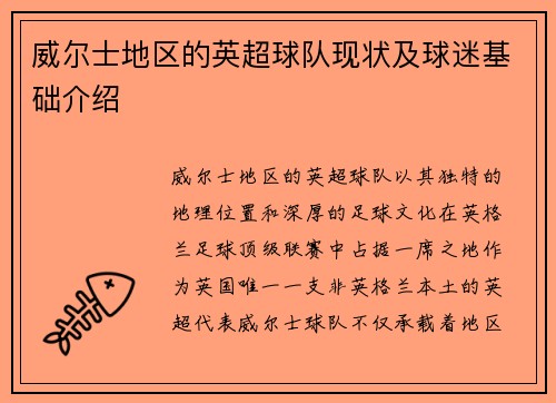 威尔士地区的英超球队现状及球迷基础介绍